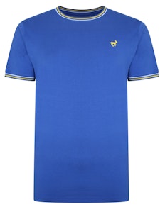 Bigdude T-Shirt With Contrast Tipping Royal Blue Tall